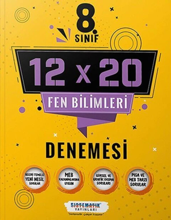 8. Sınıf Fen Bilimleri 12x20 Deneme Sistematik Yayınları ürün görseli 1