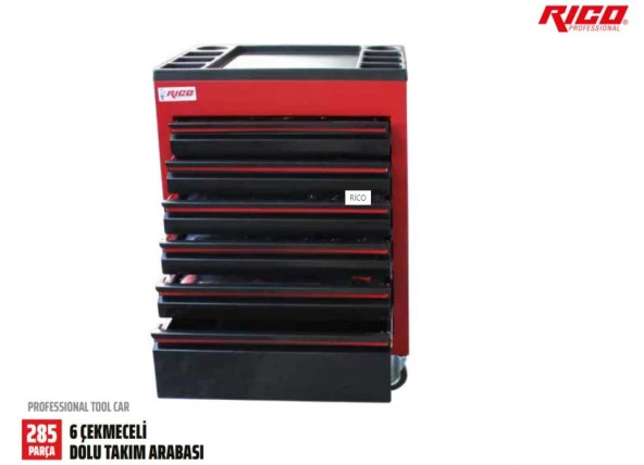 Rıco 6 Çekmeceli Takım Arabası 285 Parça 025-TA0024 ürün görseli 1