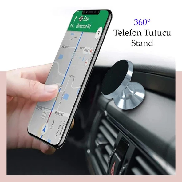 Universal Araç Telefon Tutucu Manyetik Mıknatıslı Yapışkanlı Telefon Standı Siyah ürün görseli 1