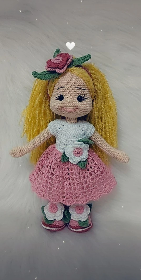 Sarı Şeker Bebek Amigurumi Organik Oyuncak ürün görseli 1