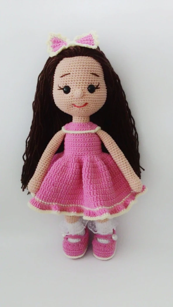 Pembe Fatoş Bebek Amigurumi Organik Oyuncak ürün görseli 1