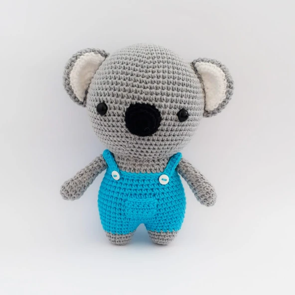 Tulumlu Sevimli Koala Amigurumi Organik Oyuncak ürün görseli 1