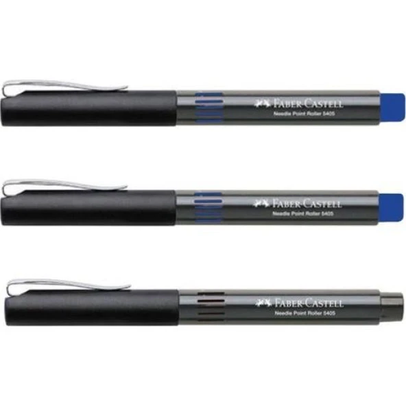 Faber-Castell 5405 Roller Kalem 0.5 Mm Iğne Uçlu 2 Mavi 1 Siyah ürün görseli 1