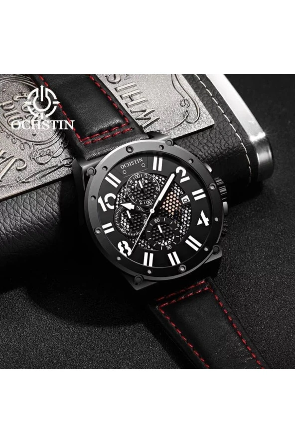 OCHSTIN Tüm Fonksiyon Aktif Deri Kordon Erkek Kol Saati923863 ürün görseli 1