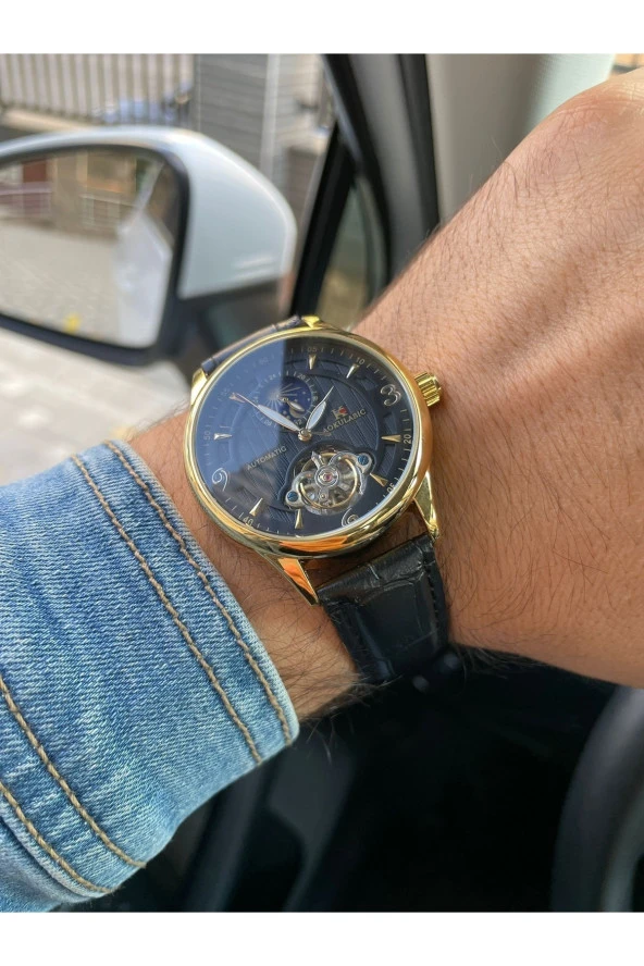 Aokulasic Otomatik Mekanizma Deri Kordon Erkek Kol SaatiSwr0704 ürün görseli 1
