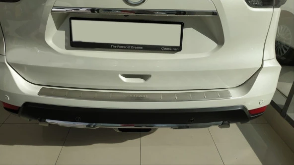 Nissan X-Trail Uyumlu 2014-2017 Arka Tampon Üst Koruması B Dizayn Krom ürün görseli 1