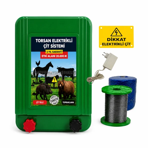 TORSAN 220V ADAPTÖRLÜ EKO PLUS 2000 Elektrikli Çit Sistemi ( Domuz - Ayı Kovucu ) 2000MT ürün görseli 1