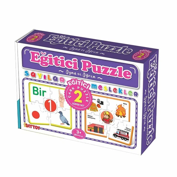 Eğitici Çark Puzzle Sayılar Ve Meslekler Diytoy Eğitici Oyun Seti ürün görseli 1