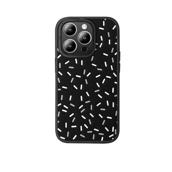 Gpack Apple iPhone 15 Pro Max Kılıf Renkli Kısa Çizgi Detaylı Bern HBC-222 Kapak ürün görseli 1