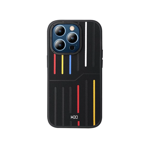 Gpack Apple iPhone 14 Pro Max Kılıf Renkli Çizgi Detaylı Roma HBC-221 Kapak ürün görseli 1