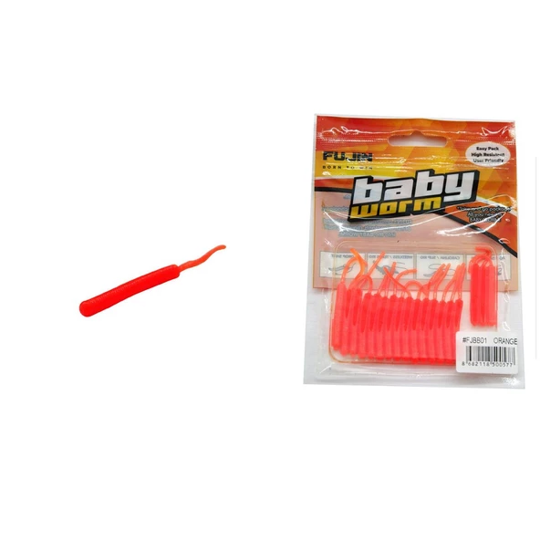 Fujin Baby Worm 5.2 cm Floating LRF Silikonu  Orange ürün görseli 1