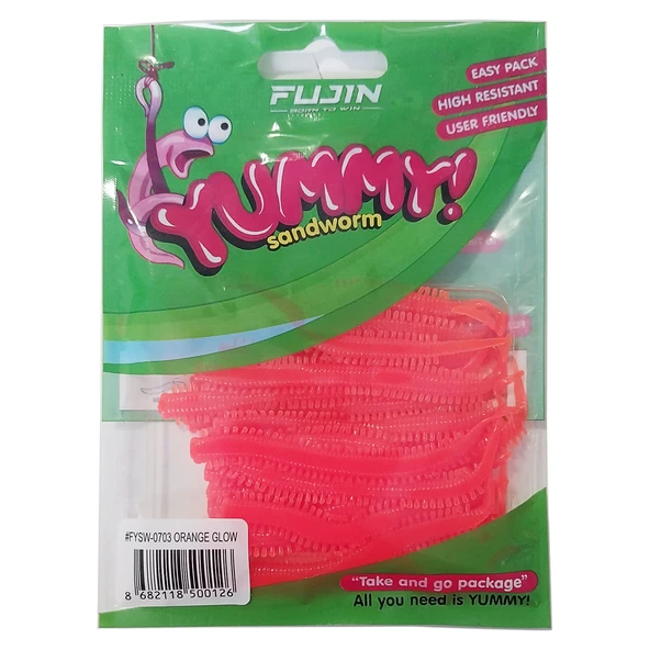 Fujin Yummy Sandworm 7cm LRF Silikonu  Orange ürün görseli 1