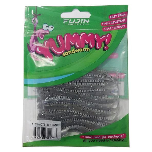 Fujin Yummy Sandworm 7cm LRF Silikonu  Browny ürün görseli 1