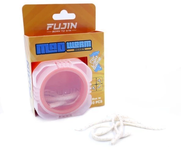 Fujin Mad Worm 9cm 10 Adet LRF Silikonu  White ürün görseli 1