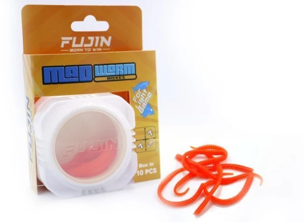 Fujin Mad Worm 9cm 10 Adet LRF Silikonu  Orange ürün görseli 1