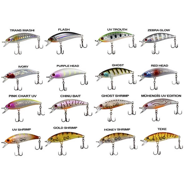 Ryuji Baby Minnow Sinking 5cm 4.5gr Sinking Maket Balık  UV Trout ürün görseli 1
