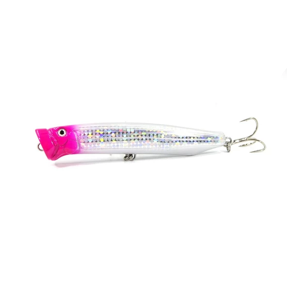 Fujin Salt Popper 12cm 30gr Su Üstü Popper  030 Pink Head Shiny ürün görseli 1