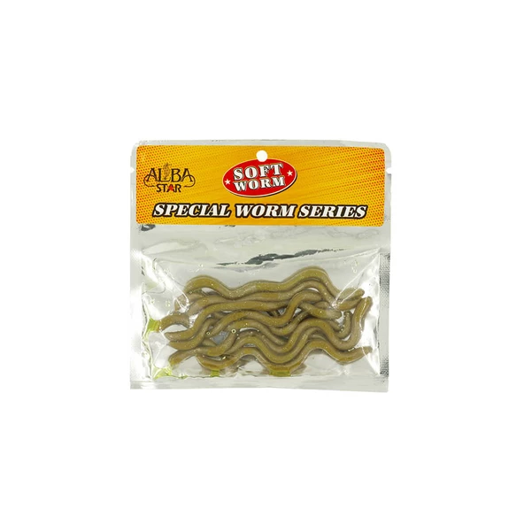 Albastar Soft Special Worm 10cm Sahte Kurt  Haki ürün görseli 1