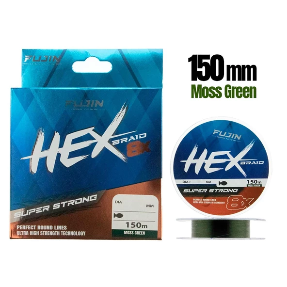 Fujin Hex Braid 8x 150mt Moss Green PE İp Misina  0.20 mm ürün görseli 1