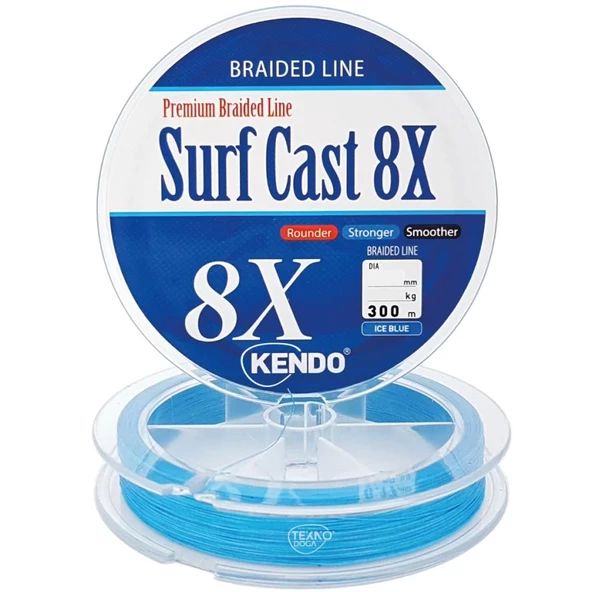 Kendo Surf Cast Fighting 8X 300m Örgü İp Misina ( ICE BLUE)  0,10mm Çekeri 6Kg ürün görseli 1