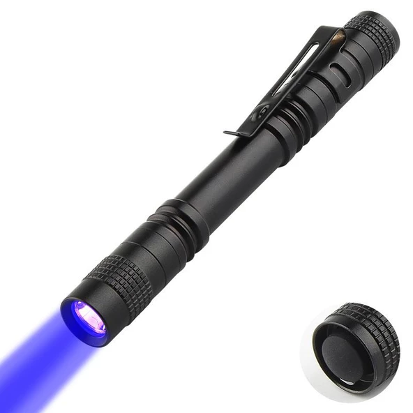 Valkyrie 395nm Ultraviyole UV Kalem El Feneri - Alüminyum Darbeye Suya Dayanıklı Cep Feneri Klipsli Kalem Fener Blacklight ürün görseli 1