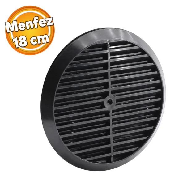 Doğalgaz Havalandırma Yuvarlak Mutfak Cam Menfezi Siyah 18 cm Hava Akış Kanalı Güvenlik Gaz Kaçağı ürün görseli 1