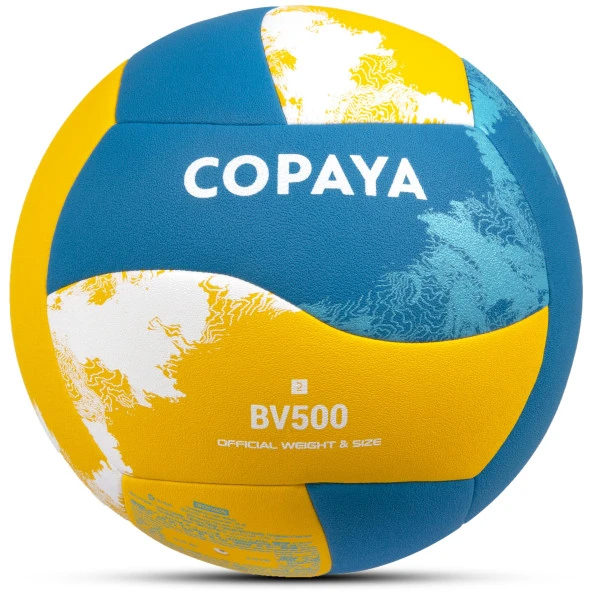 Copaya BV500 Hibrit Plaj Voleybol Topu Sarı-Mavi No:5 280 gram ürün görseli 1