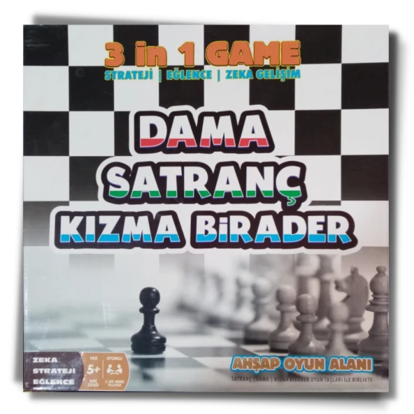ByKurt Hobi Dama - Satranç - Kızma Birader 3lü Oyun ürün görseli 1