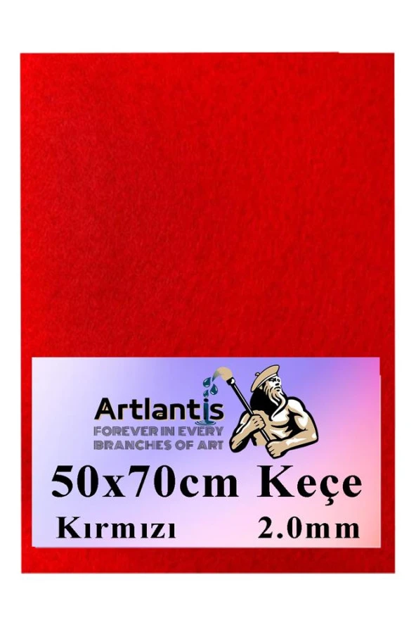 Kırmızı Keçe 50x70 cm 2.0 mm 1 Adet Renkli Hobi Keçesi Elişi Keçesi Anasınıfı Kreş Okul Öncesi ürün görseli 1