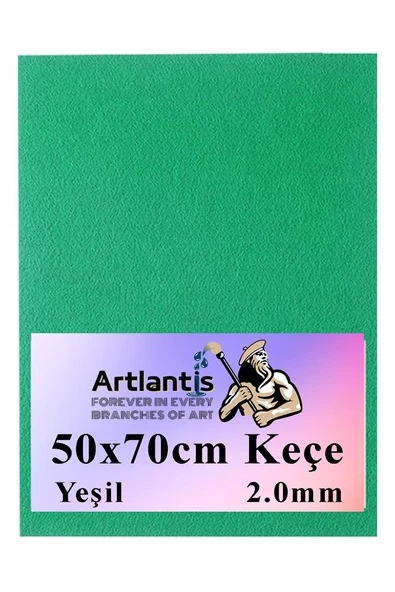 Yeşil Keçe 50x70 cm 2.0 mm 1 Adet Renkli Hobi Keçesi Elişi Keçesi Anasınıfı Kreş Okul Öncesi ürün görseli 1