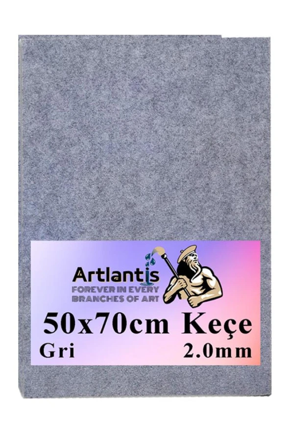 Gri Keçe 50x70 cm 2.0 mm 1 Adet Renkli Hobi Keçesi Elişi Keçesi Anasınıfı Kreş Okul Öncesi ürün görseli 1