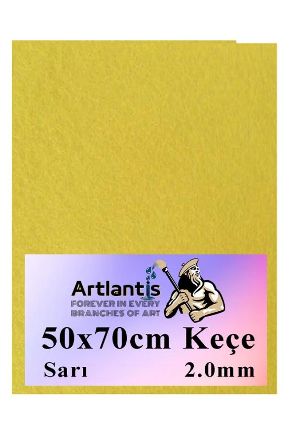 Sarı Keçe 50x70 cm 2.0 mm 1 Adet Renkli Hobi Keçesi Elişi Keçesi Anasınıfı Kreş Okul Öncesi ürün görseli 1