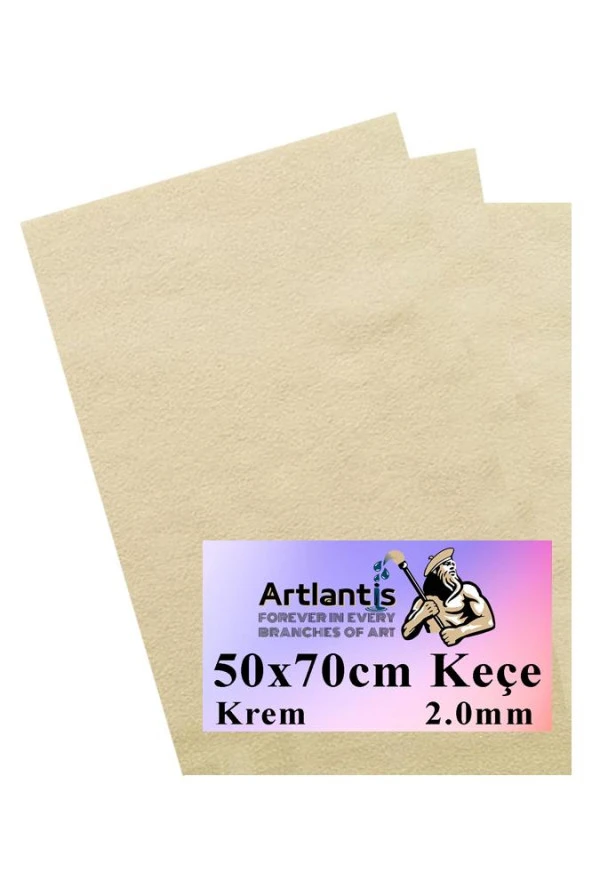 Krem Keçe 50x70 cm 2.0 mm 3 Adet Renkli Hobi Keçesi Elişi Keçesi Anasınıfı Kreş Okul Öncesi ürün görseli 1