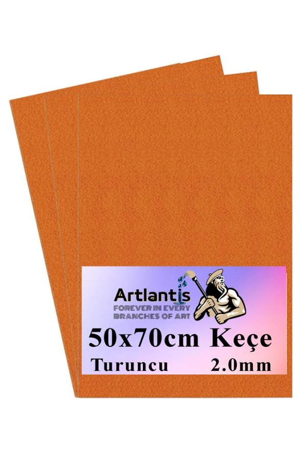 Turuncu Keçe 50x70 cm 2.0 mm 3 Adet Renkli Hobi Keçesi Elişi Keçesi Anasınıfı Kreş Okul Öncesi ürün görseli 1