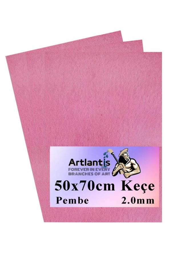 Pembe Keçe 50x70 cm 2.0 mm 3 Adet Renkli Hobi Keçesi Elişi Keçesi Anasınıfı Kreş Okul Öncesi ürün görseli 1