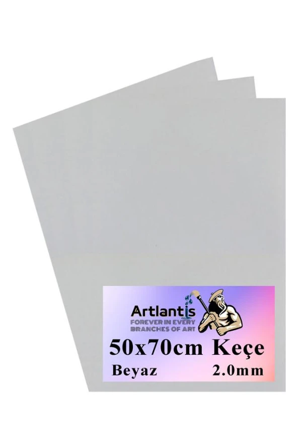 Beyaz Keçe 50x70 cm 2.0 mm 3 Adet Renkli Hobi Keçesi Elişi Keçesi Anasınıfı Kreş Okul Öncesi ürün görseli 1