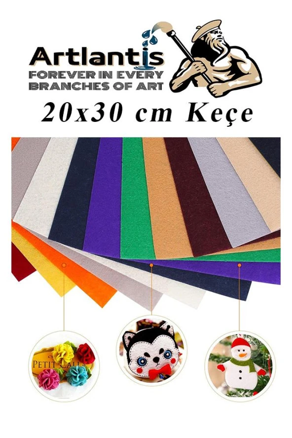 Yeşil Keçe 50x70 cm 2.0 mm 3 Adet Renkli Hobi Keçesi Elişi Keçesi Anasınıfı Kreş Okul Öncesi ürün görseli 1