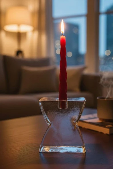 Paşabahçe El İmalatı Kristal Ağır Cam Mumluk 1 Adet 25017 (MUM DAHİL DEĞİLDİR) ürün görseli 1