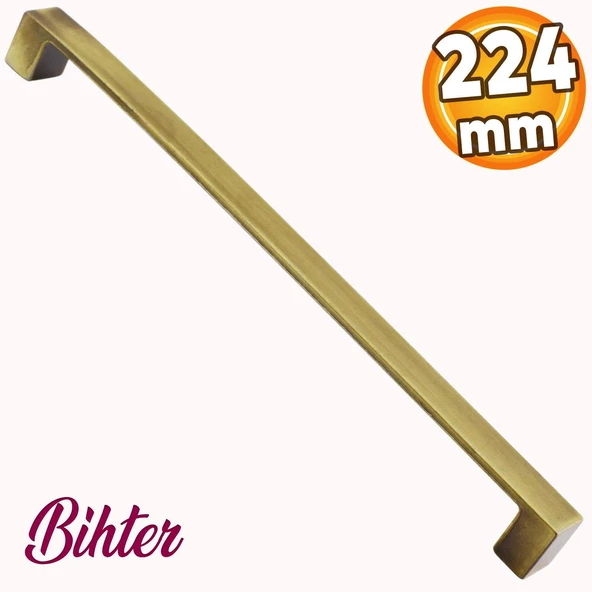 Düz Eskitme Antik Sarı Bihter Metal 224 mm Mobilya Mutfak Çekmece Dolap Dolabı Kulpu Kulbu Kulpları ürün görseli 1