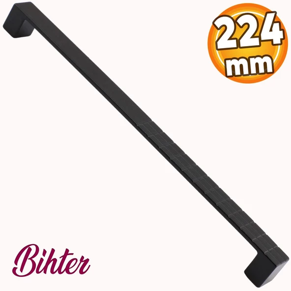 Bihter Mobilya Mutfak Dolabı Çekmece Dolap Kapak Kulpu Kulbu Metal Kulpları Siyah (224 MM-22.4 CM) ürün görseli 1
