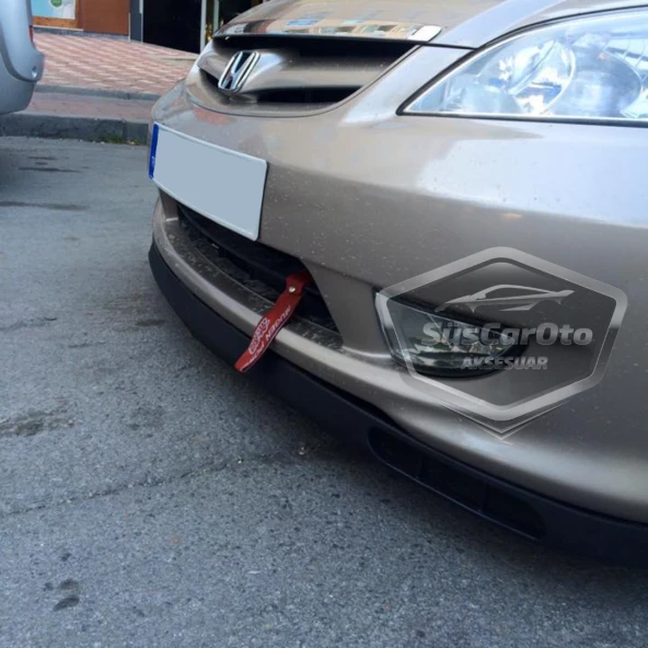 Honda Civic Vtec2 2001-2006 Uyumlu Üniversal Laguna Lip Esnek Ön Lip 2 Parça Tampon Altı Dil Karlık Ön Ek ürün görseli 1