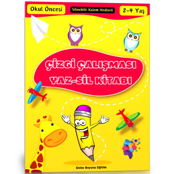 Okul Öncesi Çizgi Çalışmaları YAZ-SİL Kitabı (2-4 YAŞ) ürün görseli 1