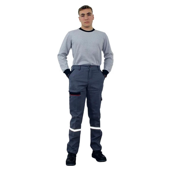 Persmont PF04K Gri Fermuarlı Gabardin Kışlık Pantolon  3XL ürün görseli 1