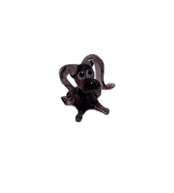 El Yapımı Mini Murano Cam Köpek Biblo A156-01 ürün görseli 1