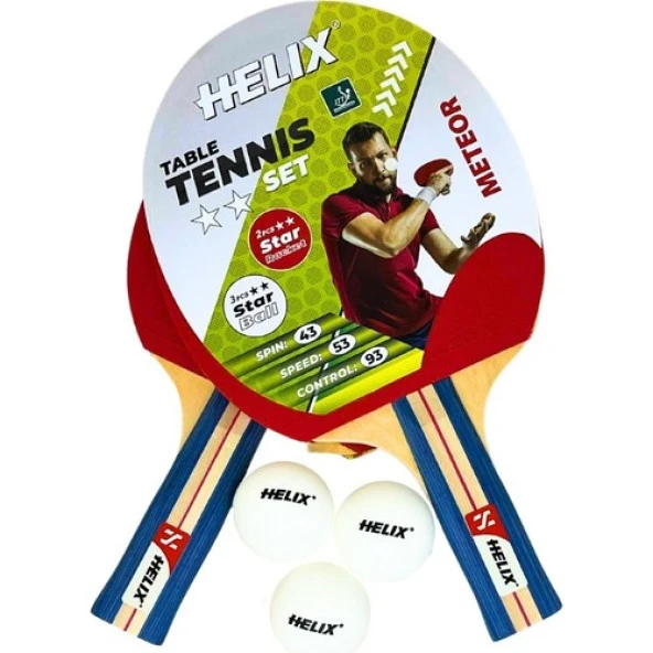 Helix Meteor 2 Yıldız Masa Tenis Raket Seti ürün görseli 1