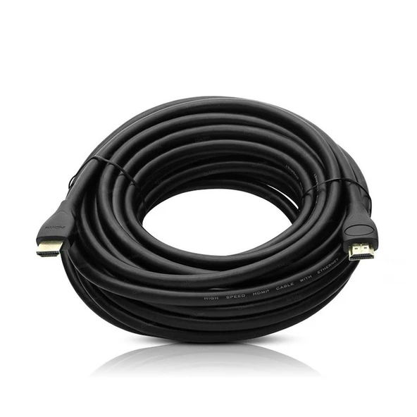 Fully G-507DS Plastik Düz Siyah 10 Metre Gold Poşetli Hdmi Kablo Tv Uydu Kablosu ürün görseli 1