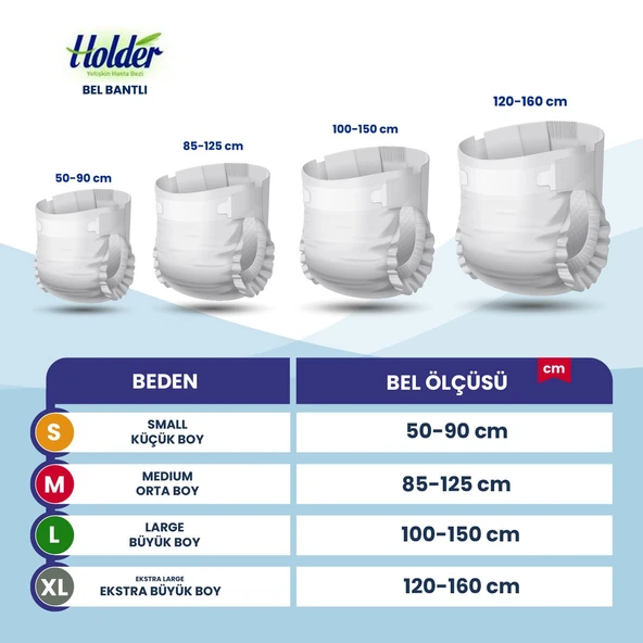 Holder Belbantlı Hasta Bezi M-Medium Beden 60 Adet - Resim 2