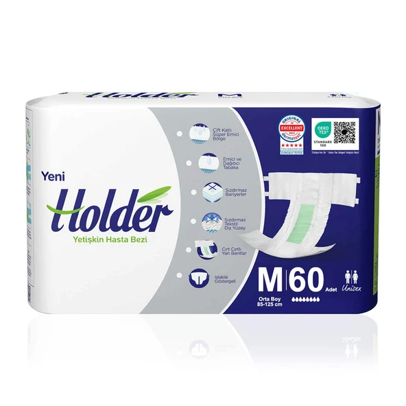 Holder Belbantlı Hasta Bezi M-Medium Beden 60 Adet ürün görseli 1