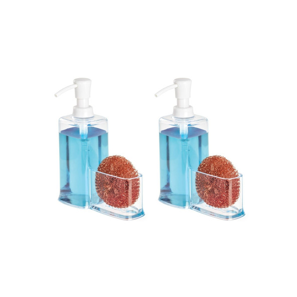SÜNGERLİKLİ BEYAZ SIVI SABUNLUK 2 ADET 15X7X20CM 470ML ürün görseli 1