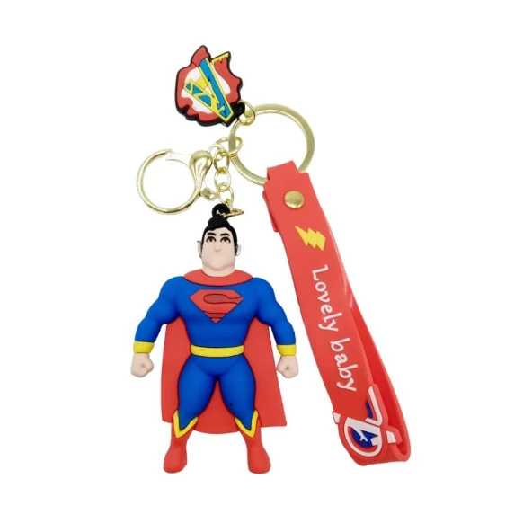 Süperman 3D Silikon Anahtarlık Gold Metal ürün görseli 1